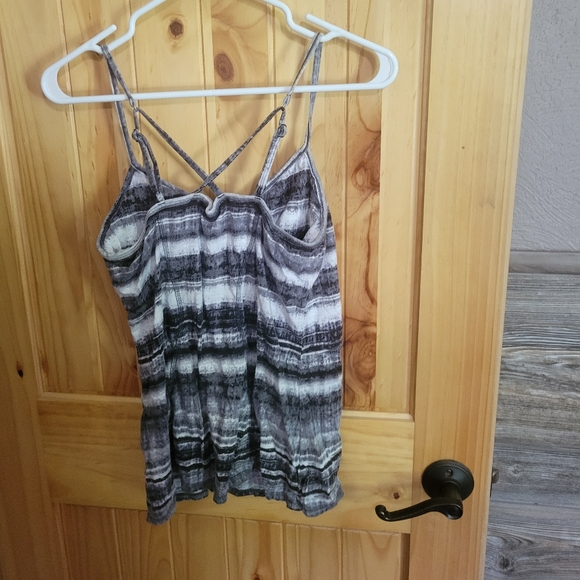 Athleta Athletic Cross Back Tank Top w/ Built In Bra Women’s S Gray black - Picture 1 of 4